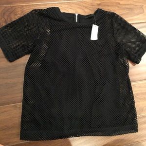 Banana republic black mesh shirt size M nwt